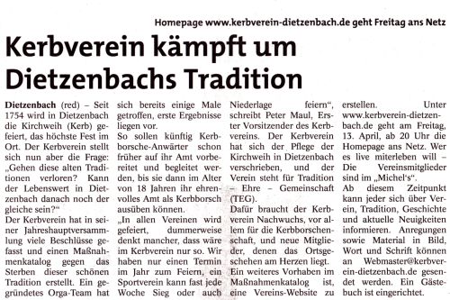 Read more about the article Kerbverein kämpft um Dietzenbachs Tradition (12.04.2012)
